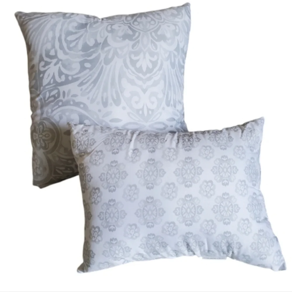 Two Accent Pillows Gray/ White Home Decor